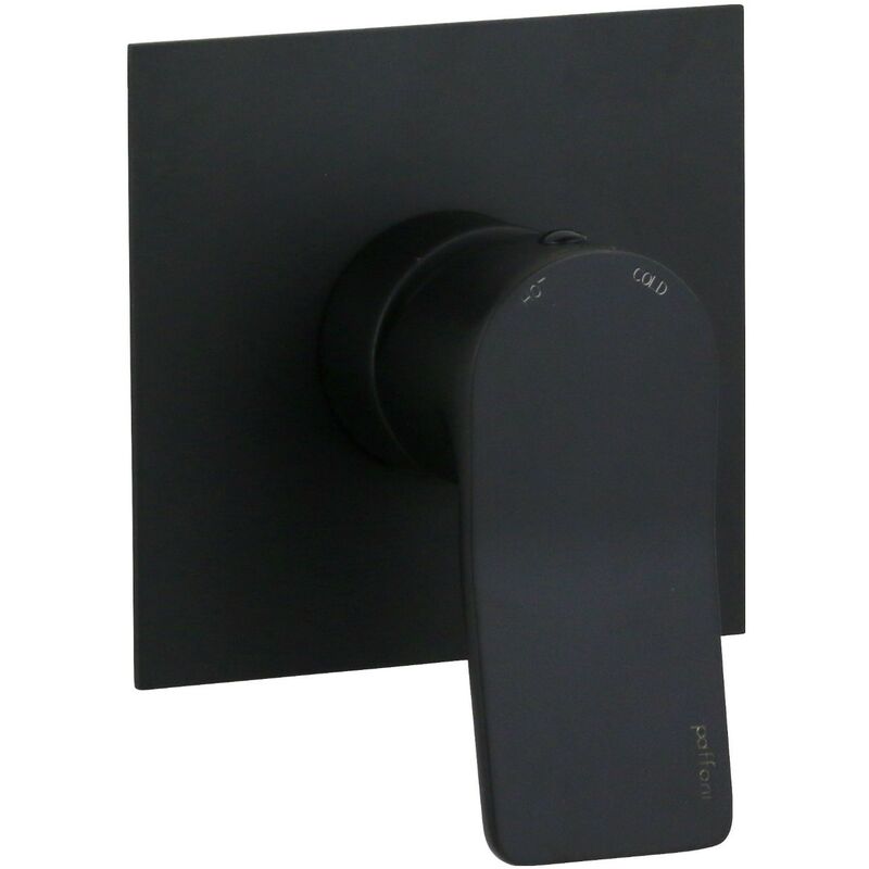 

Mezclador de ducha empotrado 1 salida con placa de acero inoxidable Tilt TI010 | Negro mate - 1 Salida - Paffoni