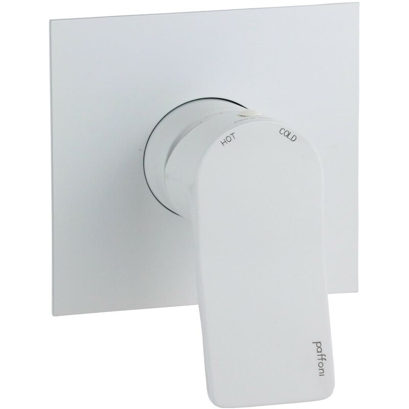 

Mezclador de ducha empotrado 1 salida con placa de acero inoxidable Tilt TI010 | Blanco mate - 1 Salida - Paffoni
