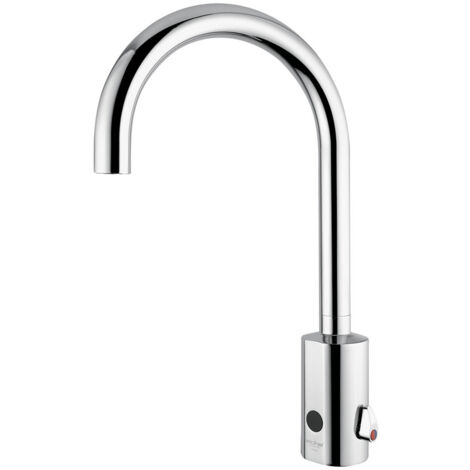 Mezclador electrónico de lavabo con fotocélula serie CURVE con caño alto fijo y alimentación de 230 V - Idral