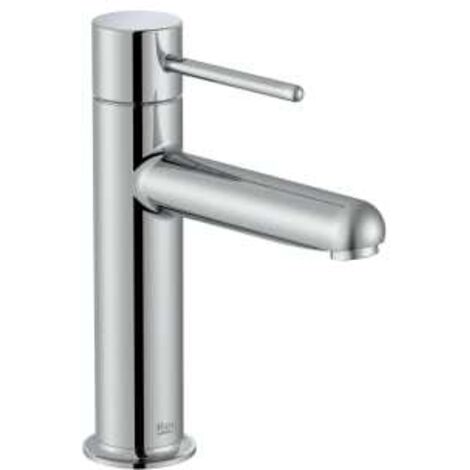 MEZCLADOR LAVABO NU DE CUERPO LISO CON AIREADOR Y MANETA PIN CROMO