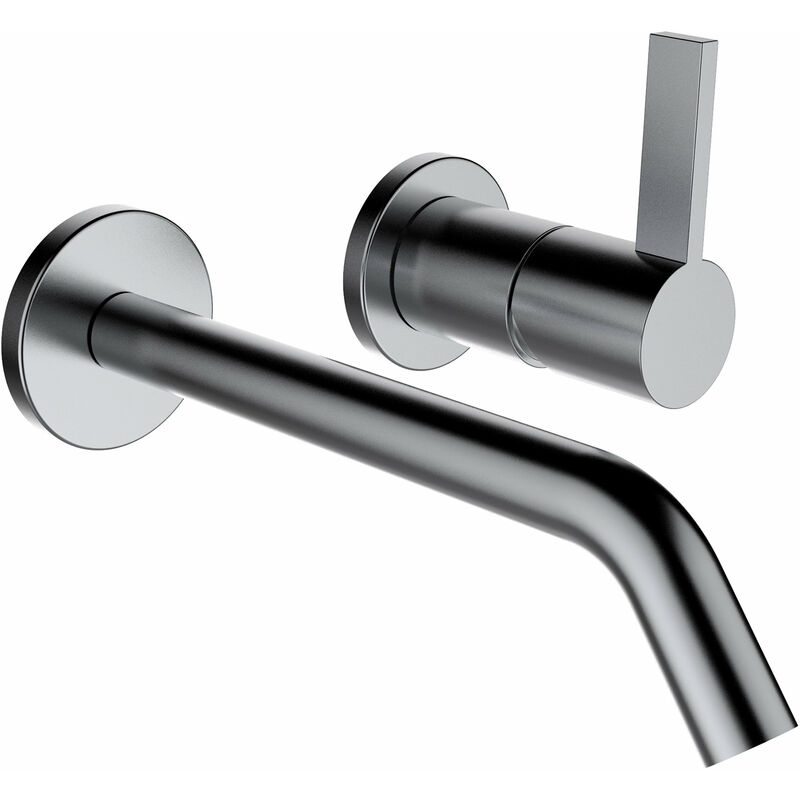 

Mezclador monomando de 2 agujeros Kartell para lavabo empotrado Simibox de 2 puntos, caño fijo, proyección de 175 mm, color: acero inoxidable pulido