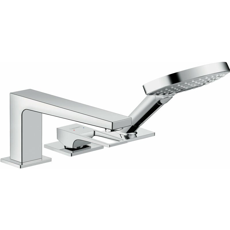 

Mezclador monomando de 3 agujeros para bañera Hansgrohe Metropol, mango de proa, proyección 196mm - 74550000