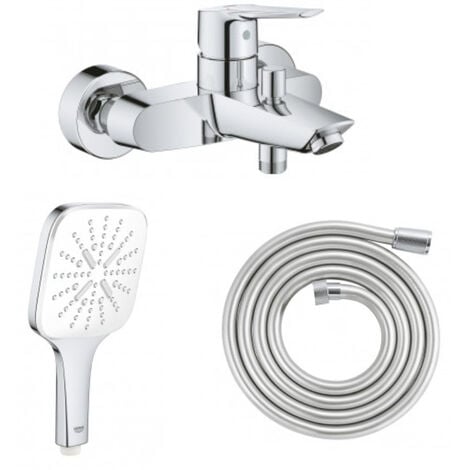 Columna de ducha Grohe con mezclador termostático Vitalio Start System 250  + Batinea microfibra 40x40 naranja