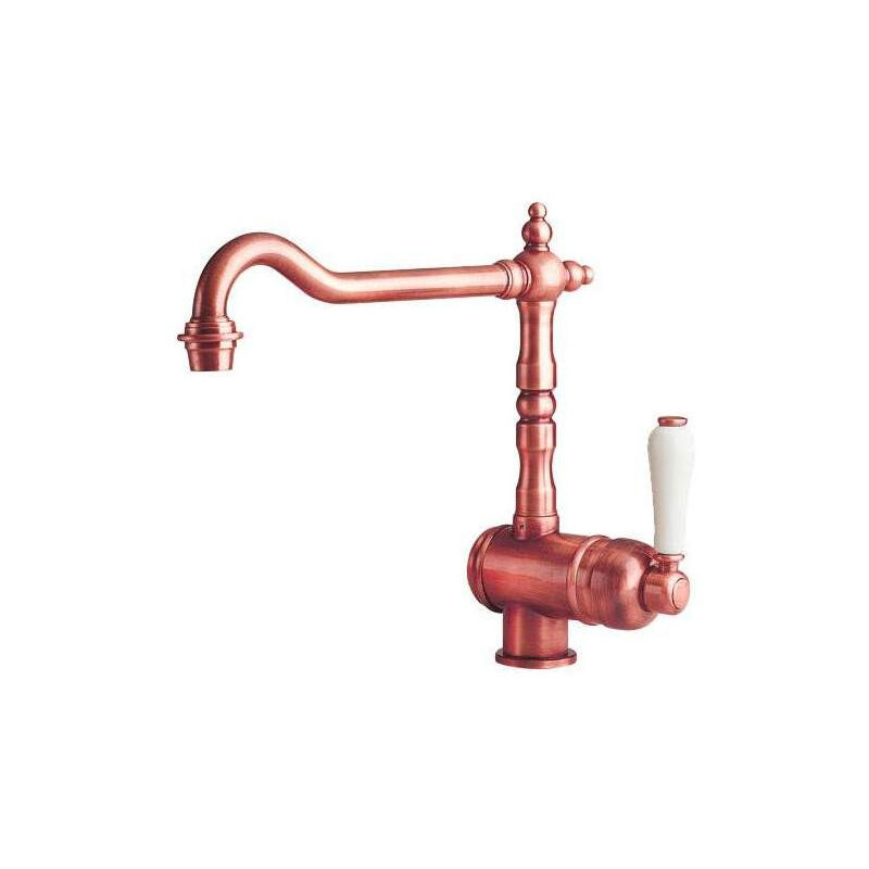 

Mezclador monomando de fregadero retro con caño de cobre viejo