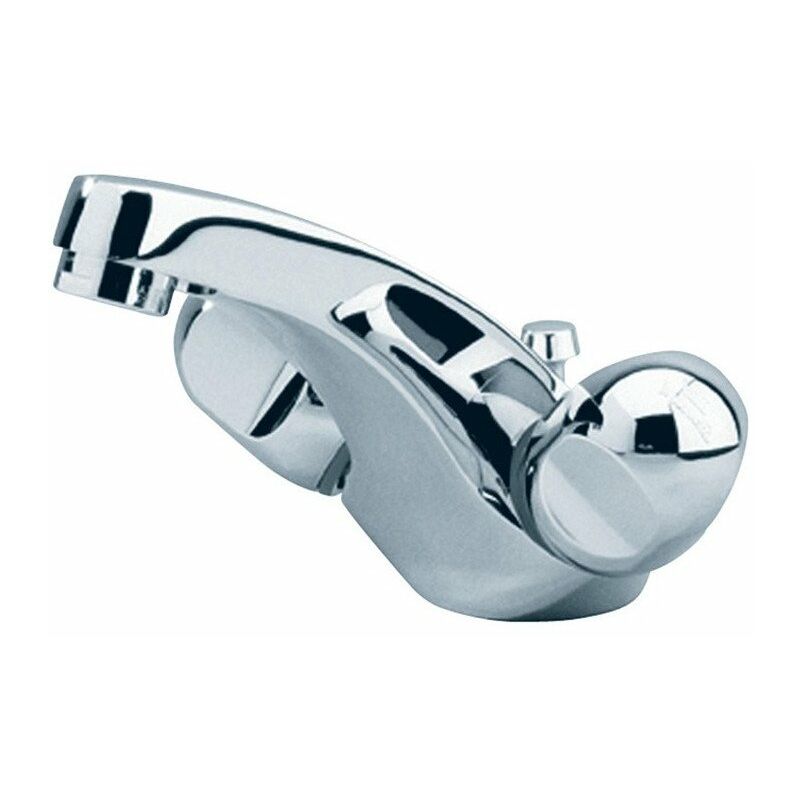

Mezclador monomando de lavabo ALPHA, caño rígido de fundición, rosca de desagüe cromada con pulsador IDEAL STANDARD
