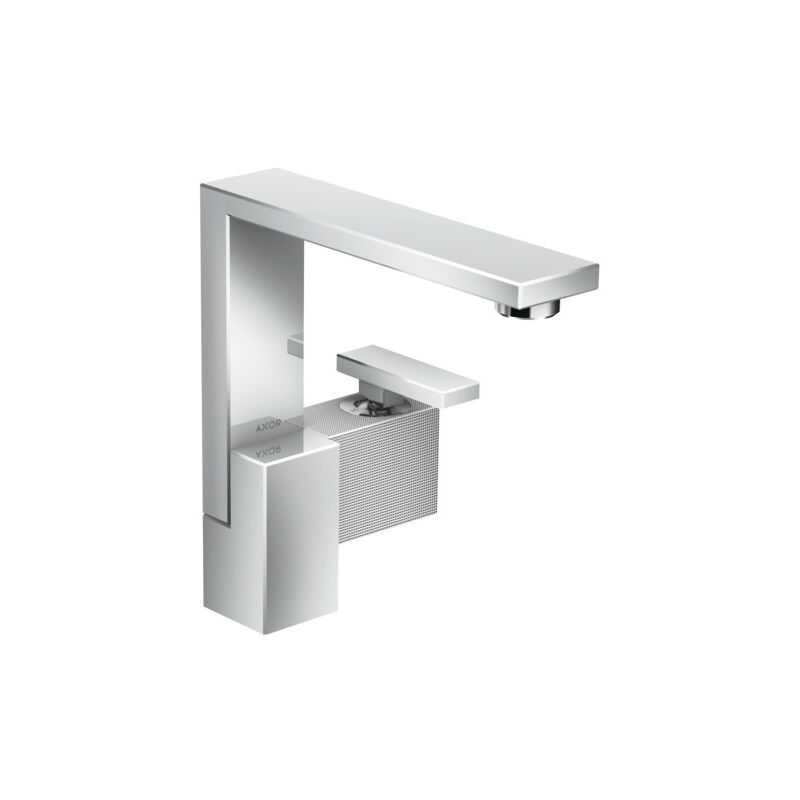 

mezclador monomando de lavabo AXOR Edge 190 con residuos de empuje, corte de diamante, color: cromado - 46021000