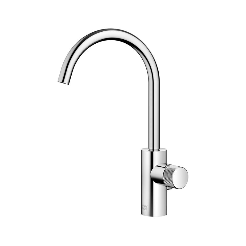 

Dornbracht META PURE Mezclador monomando de lavabo con desagüe automático, 167 mm de proyección, caño giratorio 360, color: Mate platino - 33500665-06