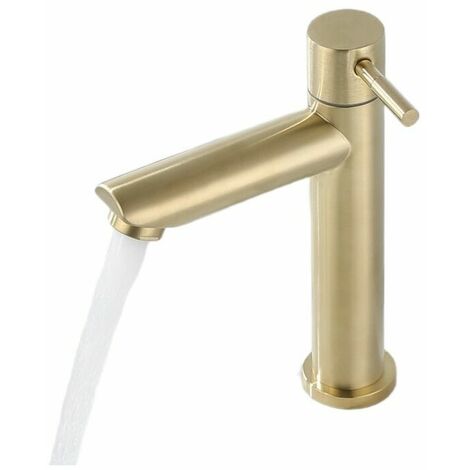 Mezclador monomando de lavabo Mezclador de lavabo de acero inoxidable para baño dorado