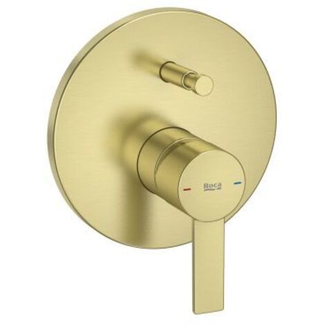 MEZCLADOR MONOMANDO EMPOTRABLE BAÑO-DUCHA TARGA ROCABOX ORO CEPILLADO