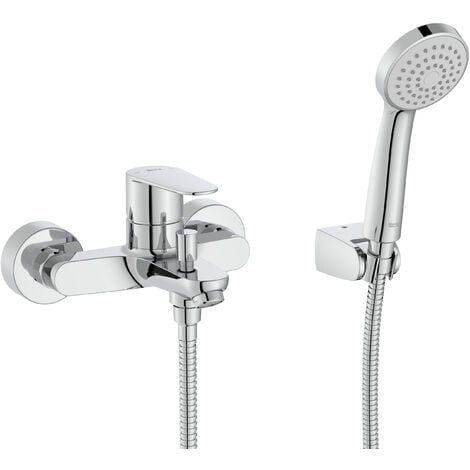 Mezclador monomando ext. baño-ducha con inversor automático, ducha mano, flexible y soporte ducha articulado A5A014FC00 VICTORA PLUS ROCA