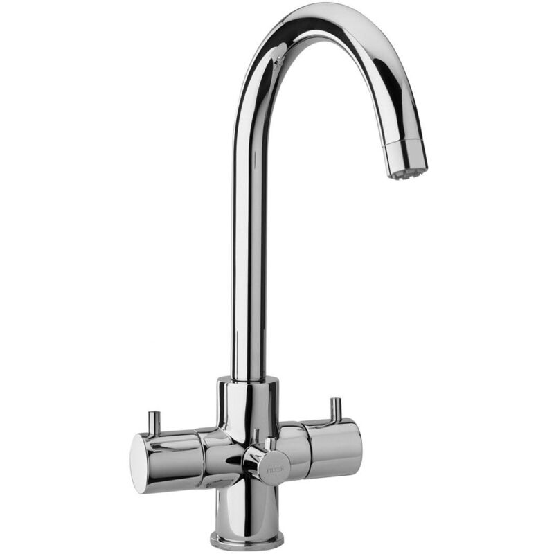 

Mezclador de fregadero de cocina de 3 vías con caño tubular Paini Cox 78CR5433V | Cromo