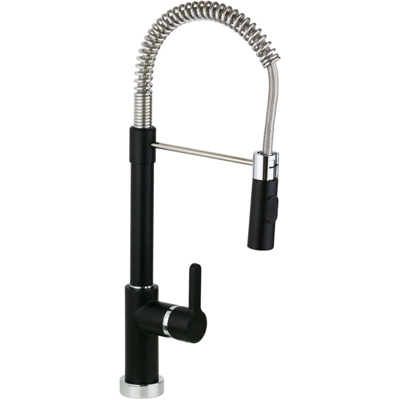 

Mezclador de fregadero de cocina con caño de resorte Paini Arena 92CR557LLPE-92YO557LLPE | Negro mate
