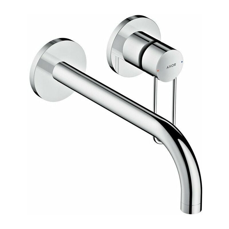 

Hansgrohe - con lavabo empotrado de pared, caño de 220 mm, desagüe libre de latón pulido