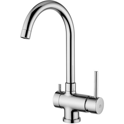 Mezclador monomando para fregadero con entrada de agua purificada y caño giratorio Paffoni Stick SK190CR  Cromo