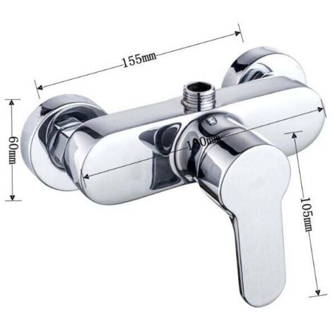 Mezclador monomando para grifería monomando de ducha y bañera, montaje en pared, cromado