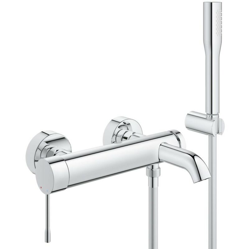 

GROHE 33628001 Essence individual-bañera/juego de mezclador de ducha monomando de ducha alcachofa de ducha, tubo y soporte de pared