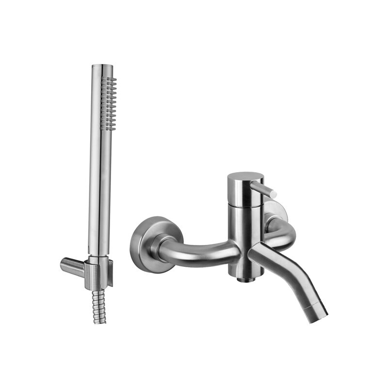 Mezclador de bañera serie Steel con desviador STEEL026AC Acero inoxidable - Acero - Paffoni