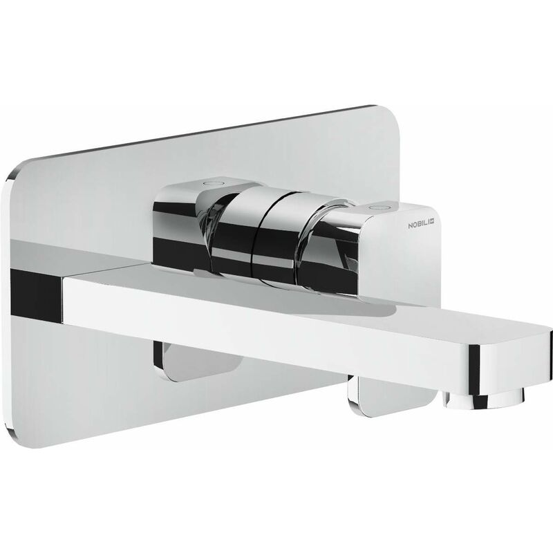 

Mezclador de lavabo de pared en latón cromado Loop LP90198 | Cromo - 150mm - Nobili