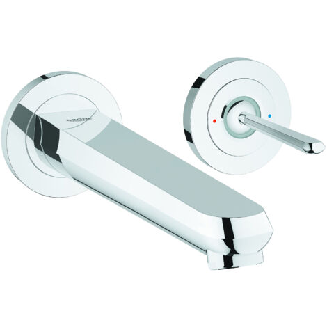 Mezclador para lavabo Grohe Eurodisc Joy de 2 orificios, para montaje mural, proyección 226 mm, color: cromado - 19969000