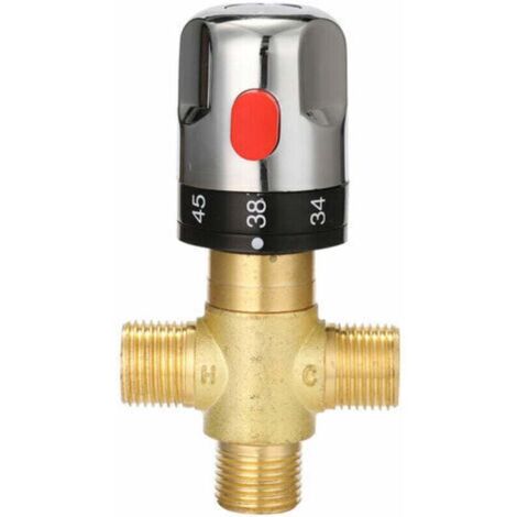 Mezclador termostático ajustable para baño, mezclador de agua de latón, válvula de control de temperatura para mezclar agua caliente y fría - Tipo 3