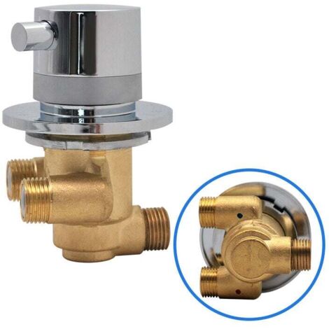 Mezclador termostático, latón, grifería de ducha, válvula, grifos, salida unidireccional, mezcla de agua fría y caliente, montaje en pared,