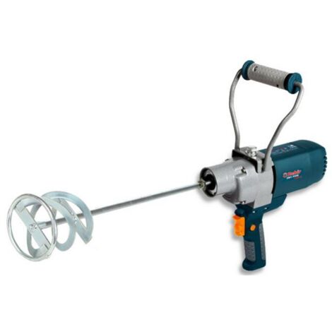 Mezcladora eléctrica Rebir EM1-950E 1200W, herramienta profesional, ideal para mezclar mortero, pintura y adhesivos, motor potente, diseño ergonómico y velocidad ajustable.