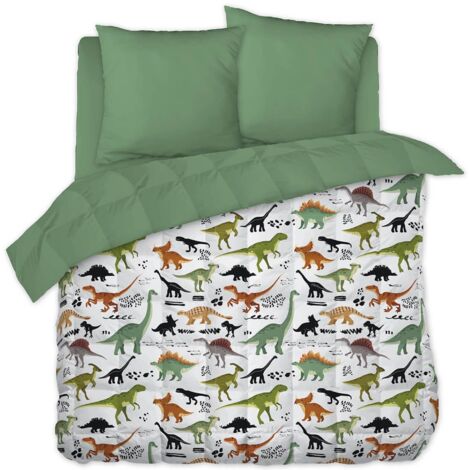 MEZO - Couette Imprimée Motifs Dinosaures 240x220 cm + 2 Taies d'oreiller 60x60 cm