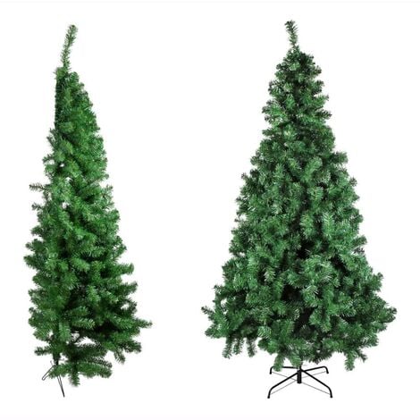Mezzo Albero di Natale da Parete Rami in PVC Apertura ad Ombrello 180 cm 466 Rami F4854
