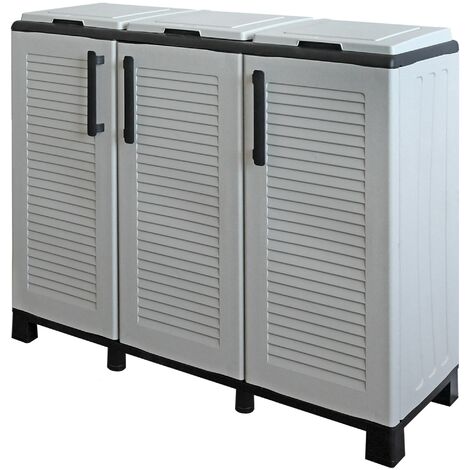 Mezzo armadio in polipropilene dell'Eco, linea pratica per sfruttare lo spazio massimo, L 1020 x P370 x H 900 mm. - Antracite