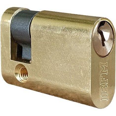 MEZZO CILINDRO OVALE 2401 OL IBFM - OTTONE LUCIDO CHIAVI 3 MM 40 30+10