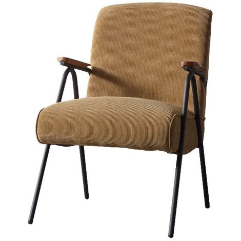 MF - Butaca de Diseño Modelo OSLO, Tapizado tejido corderoy mostaza. 62 x 72 x 87 cm