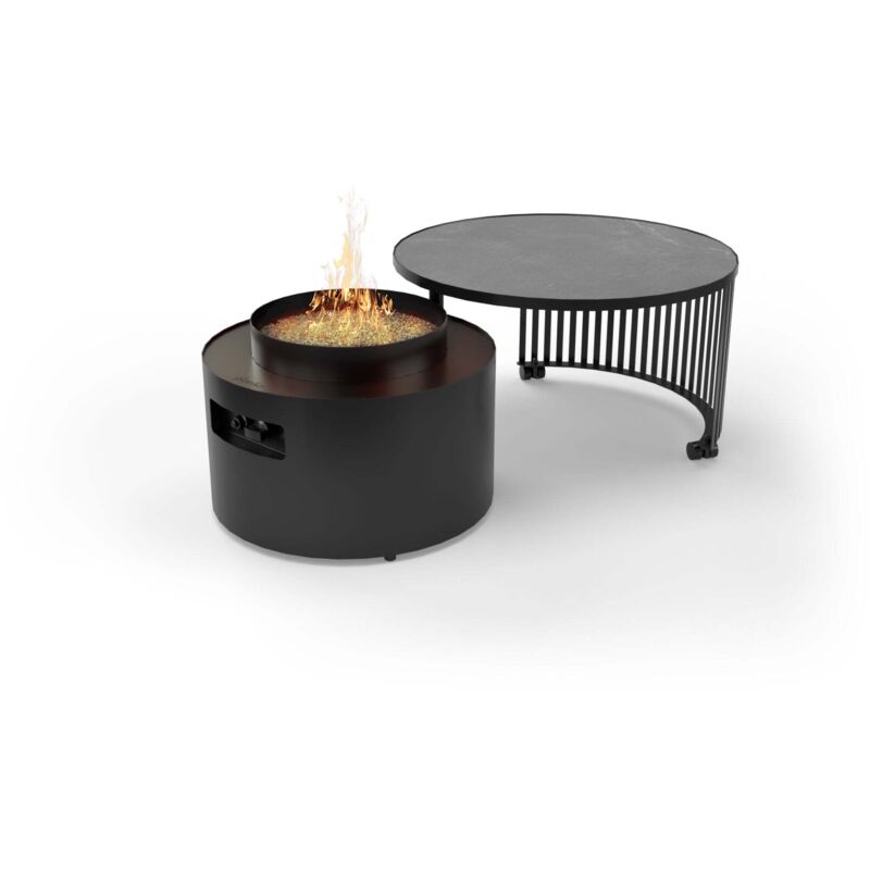 MF - Table brasero à gaz extérieur Luna jusqu'à 8 kW avec plateau céramique pivotant