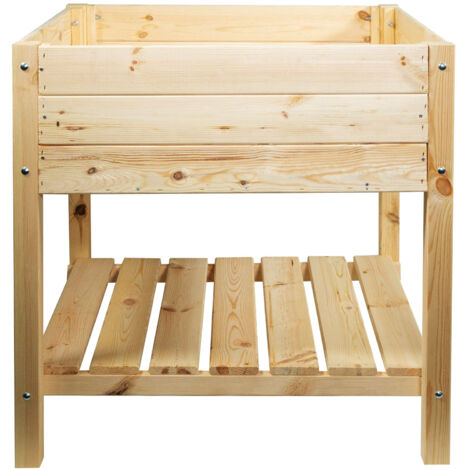 mgc24 Hochbeet Massiv XL 79x79x78cm Kiefernholz natur