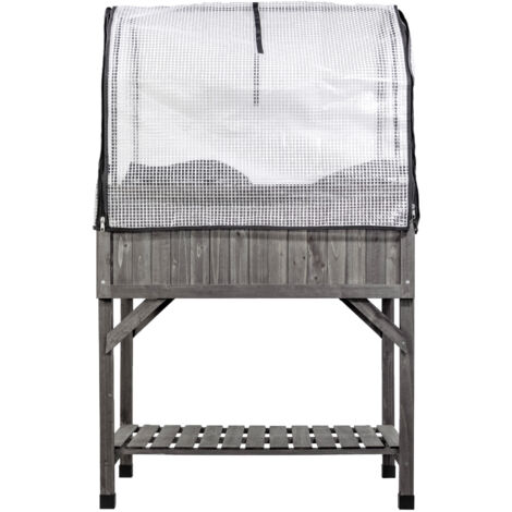 mgc24 Hochbeet VegTrug mit Haube 78x58x129cm grau