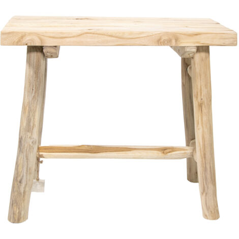 mgc24 Hocker aus Teakholz rechteckig 40,5 x 20,5 x 38,5cm