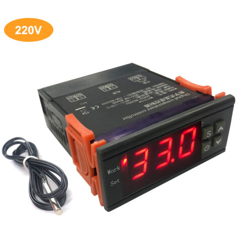 MH-1210A Intelligenter digitaler Temperaturregler, hochpräziser Temperaturregler mit NTC-Sensor für Gefrierschrank, Kühlschrank und Brüterei.