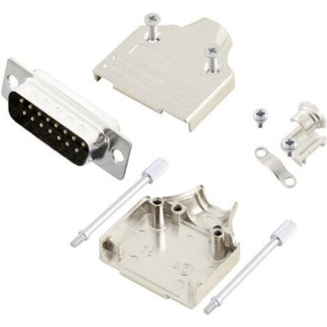 MH Connectors MHDM15-DB15P-K KIT connettori maschio SUB-D 180 ° Numero Poli (num): 15 Punte a saldare 1 pz.