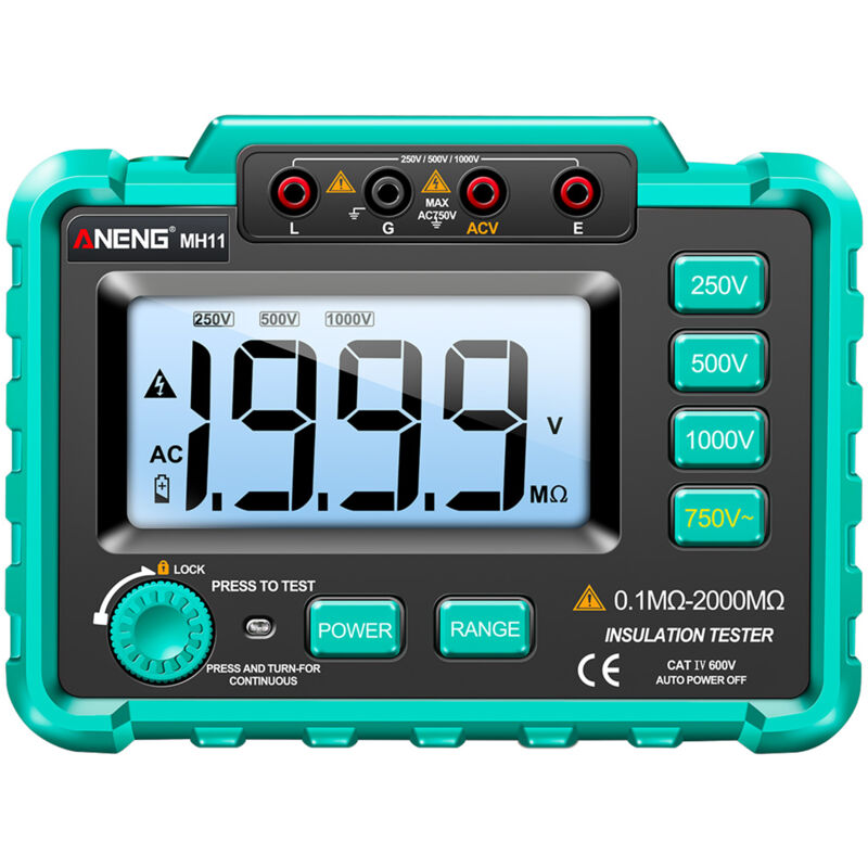 MH11 Mégohmmètre Numérique 500V Haute Tension Électronique Table à Vibrations 1000V Électricien Haute Résistance Compteur Testeur de Résistance