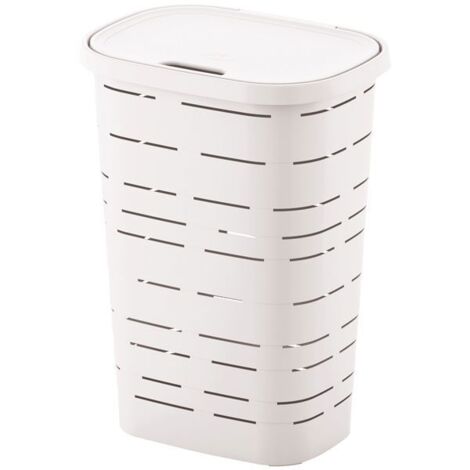 MHOME Coffre a linge - 55 L - Blanc