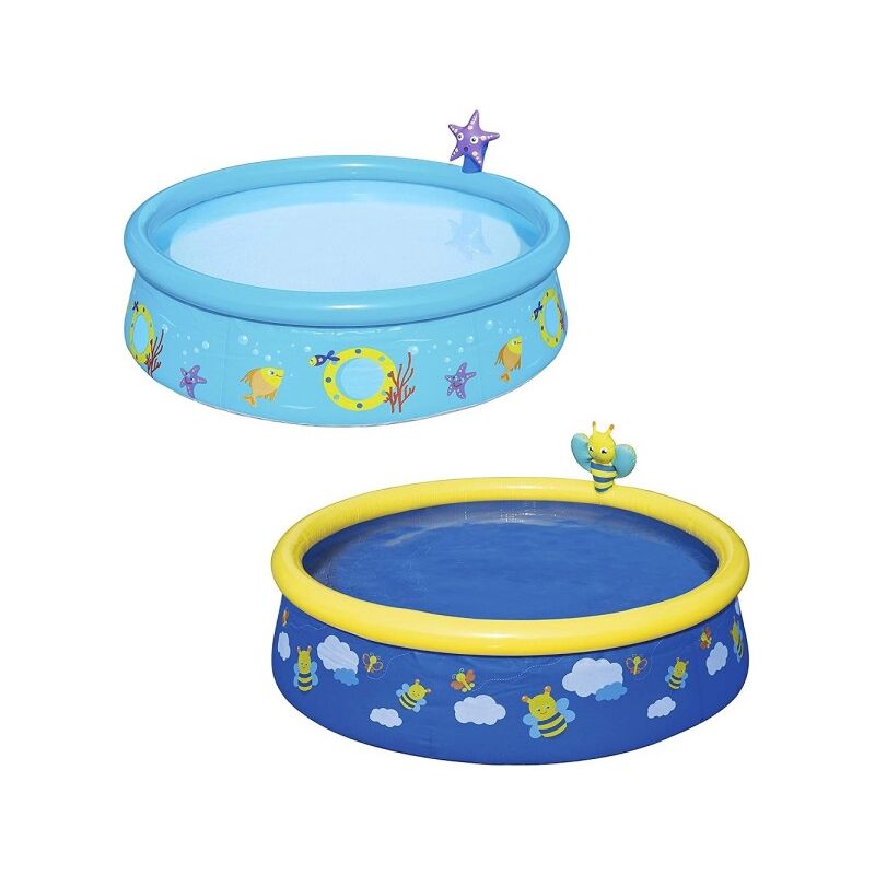 Trade Shop Traesio - Mi Primera Piscina Sobre Suelo Fast Set Con Rociador 152X38Cm 2 Colores 57326