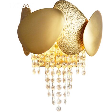 Mia Aplique Oro 220x350mm Acero Cristal 2xG9 para Salón