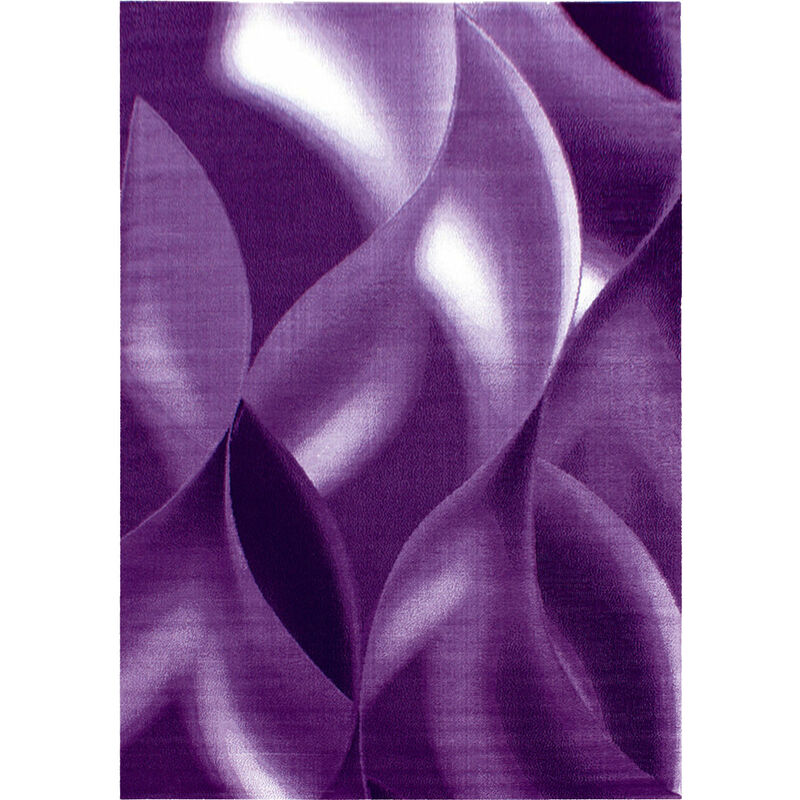 Plus - mia - Tapis à vagues abstrait (Violet - 200x290cm)