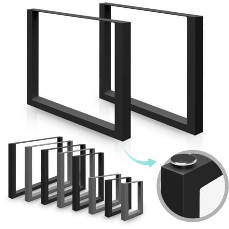MIADOMODO® Gambe per Tavolo - Rettangolare, 100 x 72 cm, in Acciaio, con Viti, Stile Industriale, Nero - Gambe da Scrivania, Tavolo Pranzo, Soggiorno, Salotto, Caffe, Panche, Base per Fai da Te
