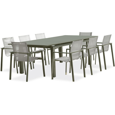 MIAMI - Conjunto de comedor de jardín 6 plazas de aluminio  - DCB GARDEN