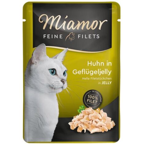 MIAMOR Feine Filets Hühner-Geflügel-Gelee (24 x 100 g) – Nassfutter für Katzen