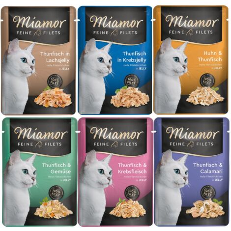 Miamor  Filets fins en gelée  Sachet 100g - Mélange 6x100g