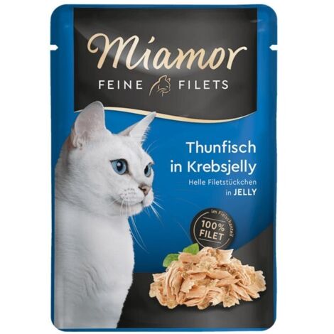 Miamor Filets Thunfisch in Krabbengelee, Nassfutter für Katzen, 24 x 100 g