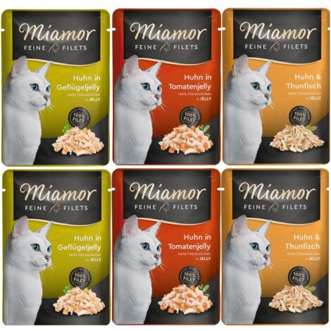Miamor  Filetti di pollo in gelatina  Bustina da 100 g - Mix con pollo 6x100 g