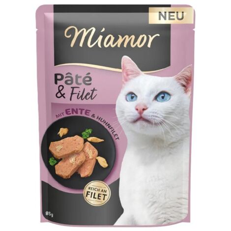Miamor  Paté e Filetto  Sacchetto per gatti 85g - Anatra e pollo 85g