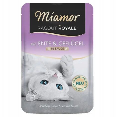 Miamor Ragout Royale - Zarte Ente mit Geflügel für ausgewachsene Katzen, 100g